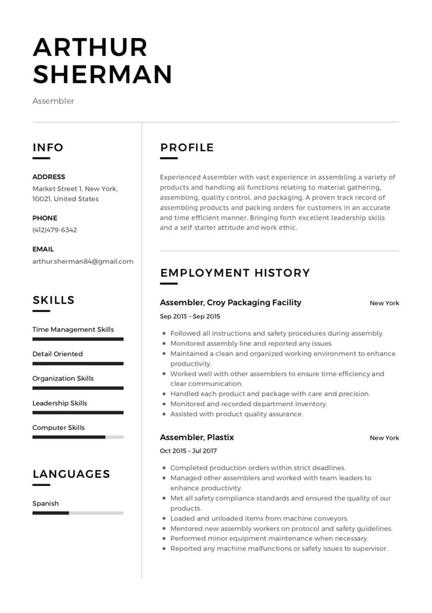Berlino resume template